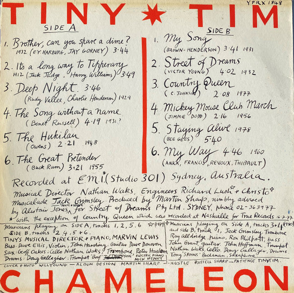 Tiny Tim – Chameleon LP vinyl record, image 2 of 4
