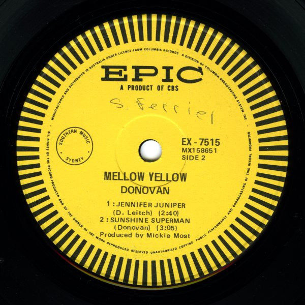 Donovan – Mellow Yellow 7" vinyl record, image 4 of 4