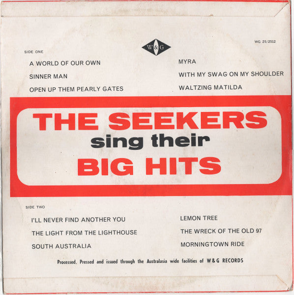 The Seekers – The Seekers Sing Their Big Hits LP vinyl record, image 2 of 4