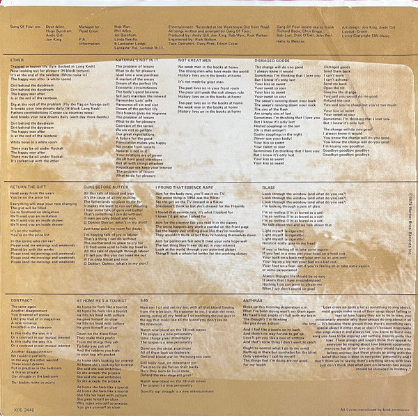 Gang Of Four – Entertainment! LP vinyl record, image 6 of 6