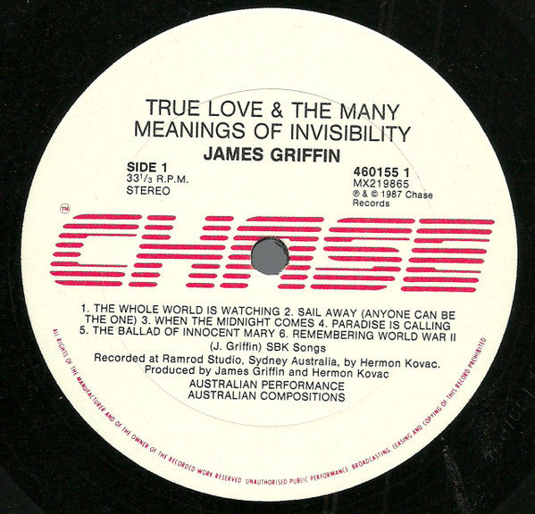 James Griffin – True Love & The Many Meanings Of Invisibility LP vinyl record, image 3 of 4