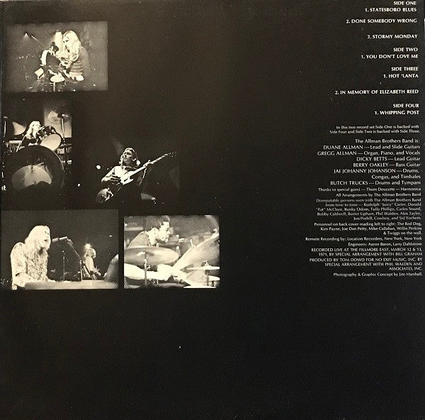 The Allman Brothers Band – The Allman Brothers Band At Fillmore East (2xLP) LP vinyl record, image 8 of 8