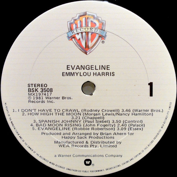 Emmylou Harris – Evangeline LP vinyl record, image 3 of 6