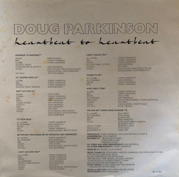 Doug Parkinson – Heartbeat To Heartbeat LP vinyl record, image 5 of 6