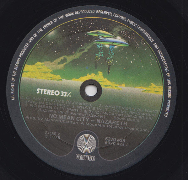 Nazareth – No Mean City LP vinyl record, image 3 of 3