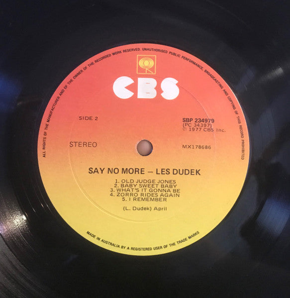 Les Dudek – Say No More LP vinyl record, image 4 of 9