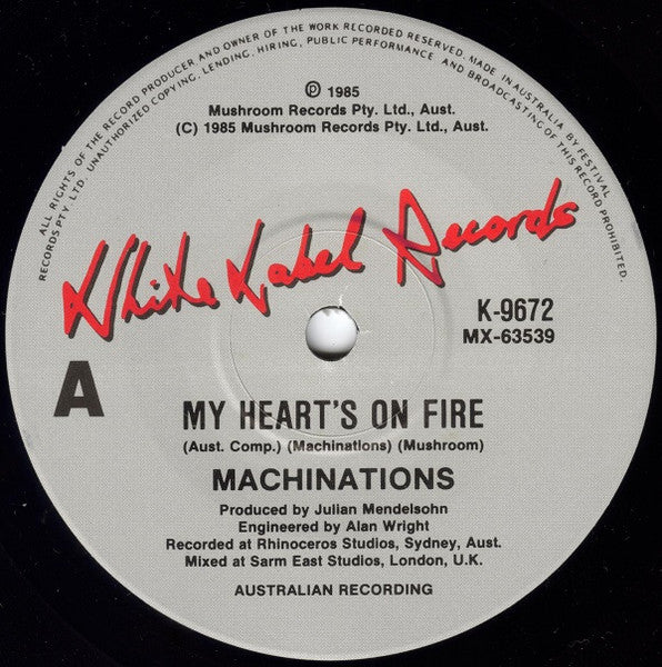 Machinations – My Heart's On Fire 7" vinyl record, image 3 of 4