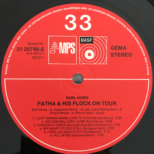 Earl Hines – Fatha & His Flock On Tour LP vinyl record, image 5 of 7