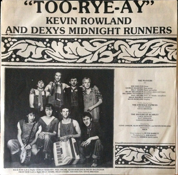 Kevin Rowland, Dexys Midnight Runners – Too-Rye-Ay LP vinyl record, image 3 of 6