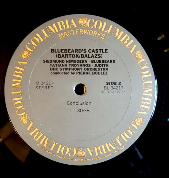 Pierre Boulez, Béla Bartók, Tatiana Troyanos, Siegmund Nimsgern, BBC Symphony Orchestra – Bluebeard's Castle / Le Chateau De Barbe-Bleue / Herzog Blaubarts Burg LP vinyl record, image 6 of 6