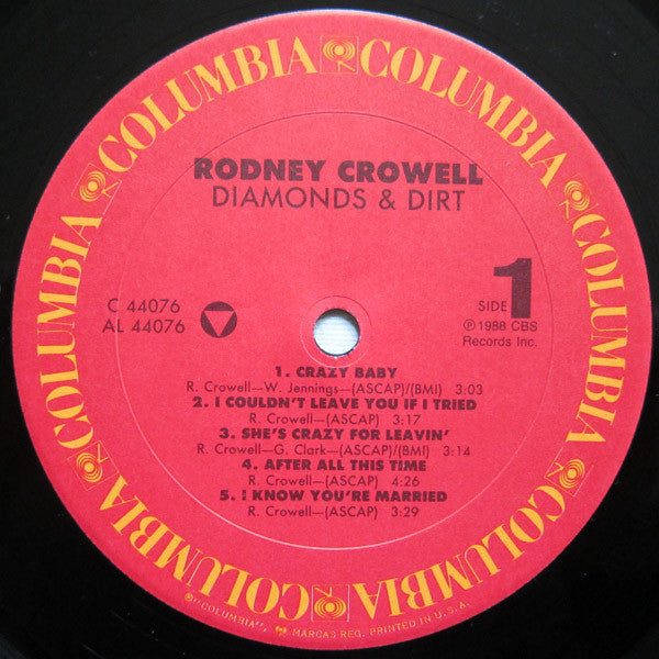 Rodney Crowell – Diamonds & Dirt LP vinyl record, image 3 of 7