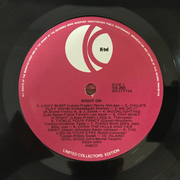 Various – Right On LP vinyl record, image 3 of 4