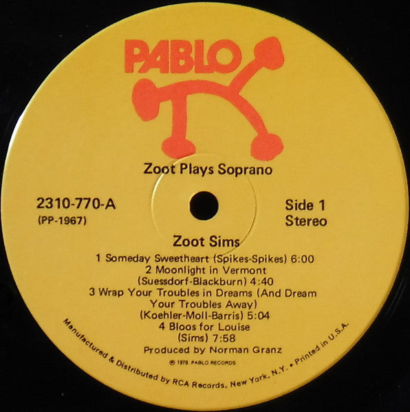 Zoot Sims – Soprano Sax LP vinyl record, image 3 of 4