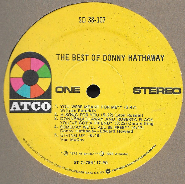 Donny Hathaway – The Best Of Donny Hathaway LP vinyl record, image 3 of 4