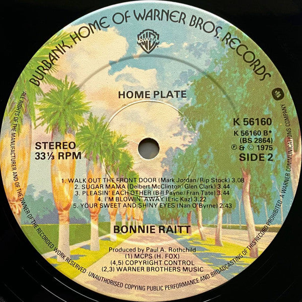 Bonnie Raitt – Home Plate LP vinyl record, image 4 of 4