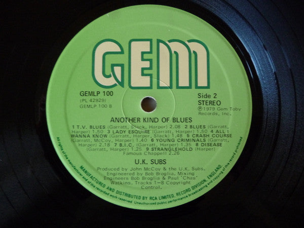 UK Subs – Another Kind Of Blues LP vinyl record, image 4 of 6