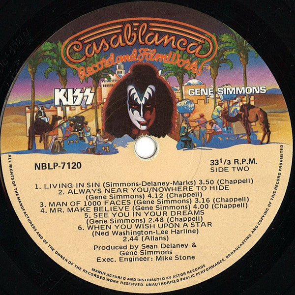 Kiss, Gene Simmons – Gene Simmons LP vinyl record, image 4 of 5