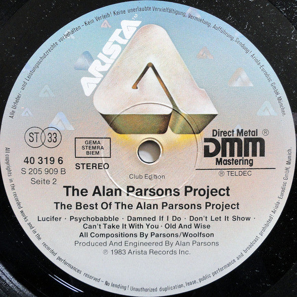 The Alan Parsons Project – The Best Of The Alan Parsons Project LP vinyl record, image 5 of 5