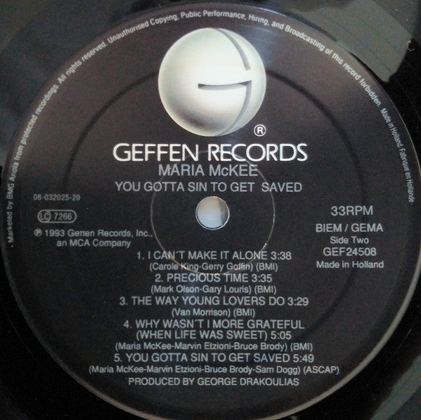 Maria McKee – You Gotta Sin To Get Saved LP vinyl record, image 4 of 7