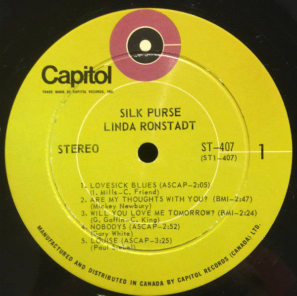 Linda Ronstadt – Silk Purse LP vinyl record, image 3 of 4