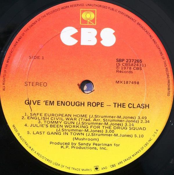 The Clash – Give 'Em Enough Rope LP vinyl record, image 3 of 4