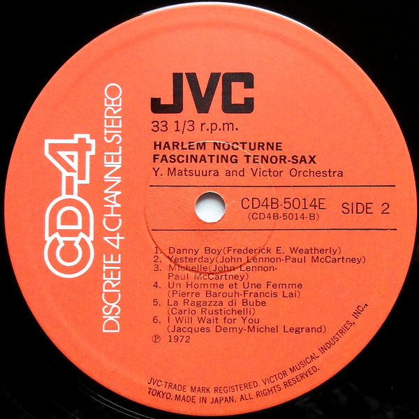 Y. Matsuura And Victor Orchestra, Victor Orchestra – Harlem Nocturne Fascinating Tenor Sax LP vinyl record, image 4 of 9