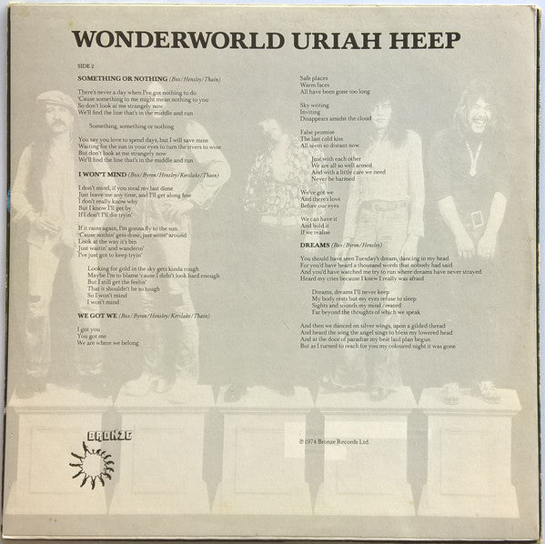 Uriah Heep – Wonderworld LP vinyl record, image 6 of 6