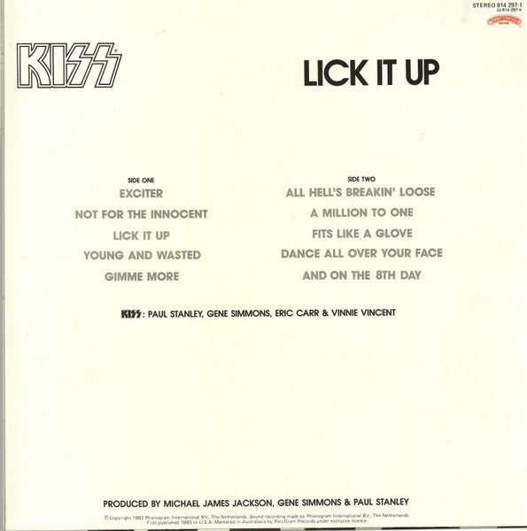 Kiss – Lick It Up LP vinyl record, image 2 of 6