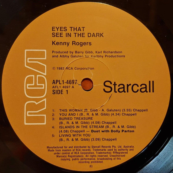 Kenny Rogers – Eyes That See In The Dark LP vinyl record, image 5 of 6