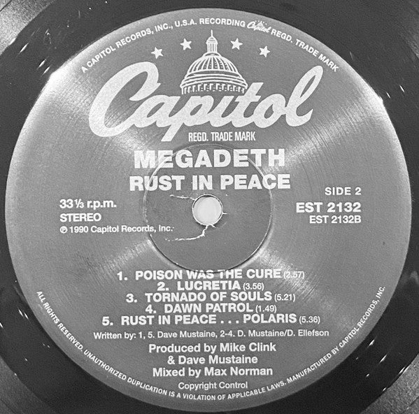 Megadeth – Rust In Peace LP vinyl record, image 4 of 6