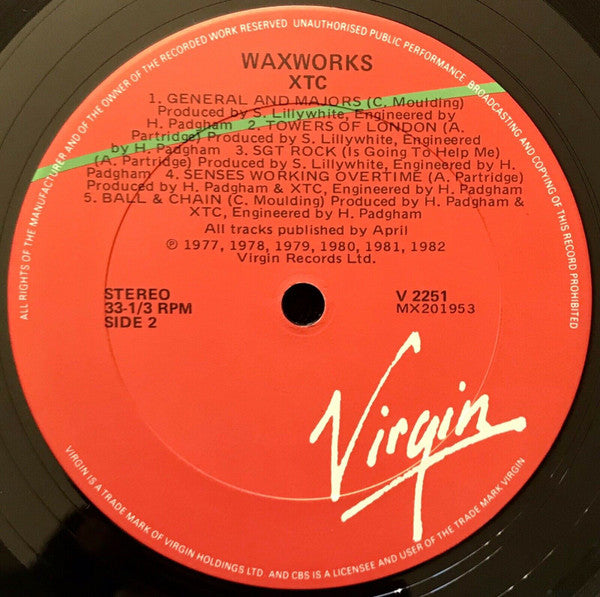 XTC – Waxworks - Some Singles 1977-1982 LP vinyl record, image 4 of 4