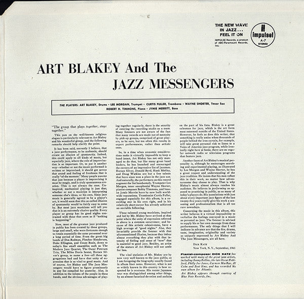 Art Blakey & The Jazz Messengers – Art Blakey! Jazz Messengers! LP vinyl record, image 3 of 6