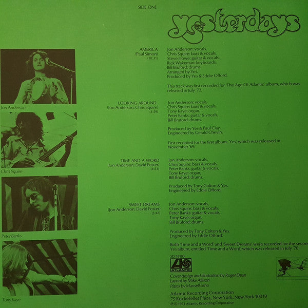 Yes – Yesterdays LP vinyl record, image 4 of 6