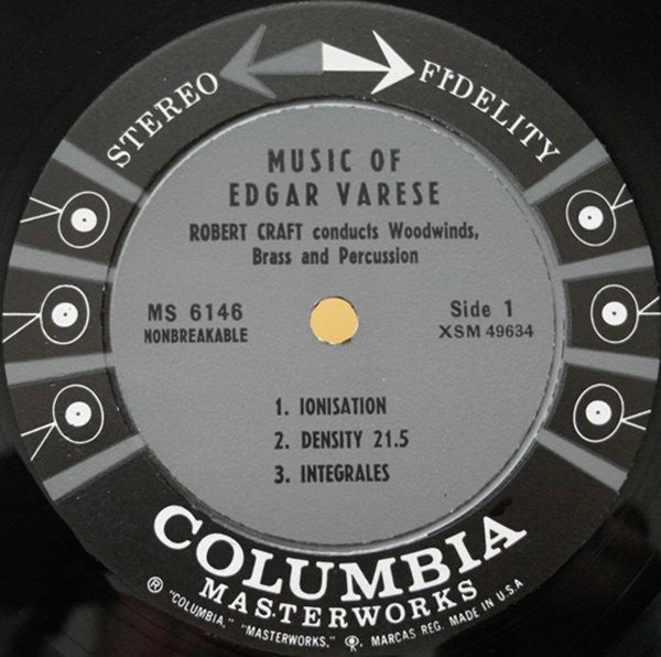 Edgard Varèse, Robert Craft, Columbia Symphony Orchestra – Music Of Edgar Varèse LP vinyl record, image 3 of 4
