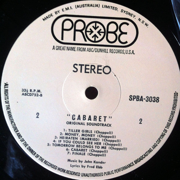 Ralph Burns – Cabaret - Original Soundtrack Recording LP vinyl record, image 4 of 4
