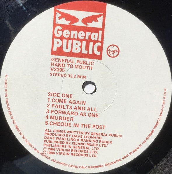 General Public – Hand To Mouth LP vinyl record, image 5 of 6