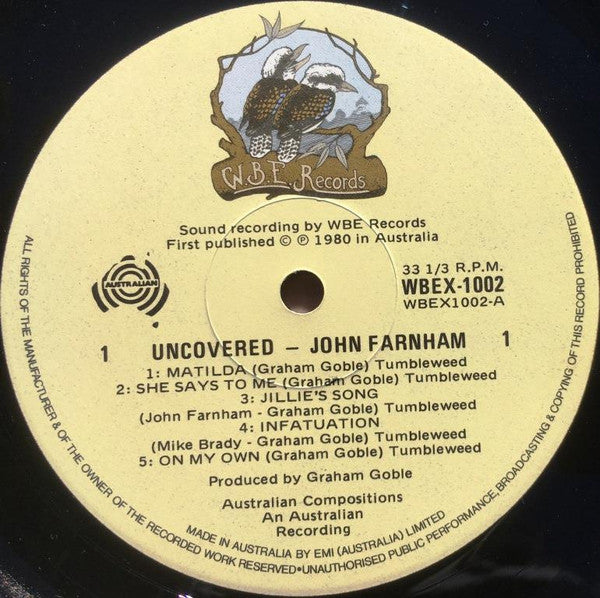 John Farnham – Uncovered LP vinyl record, image 2 of 4