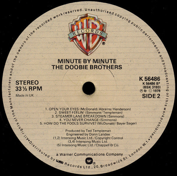 The Doobie Brothers – Minute By Minute LP vinyl record, image 6 of 6