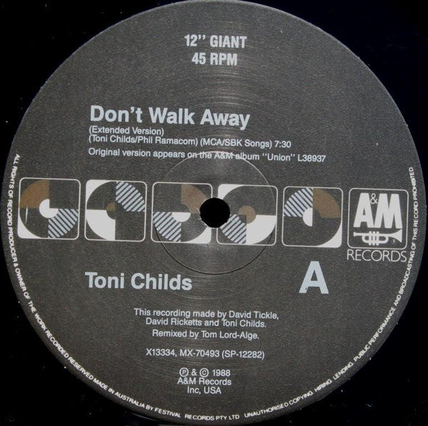 Toni Childs – Don't Walk Away 12" vinyl record, image 3 of 4