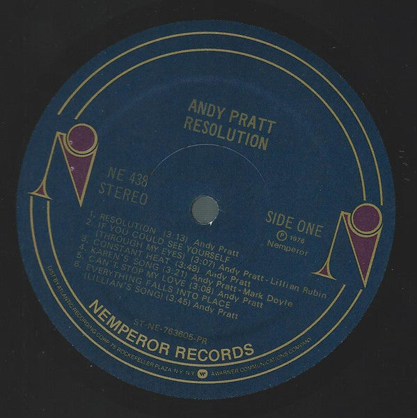 Andy Pratt – Resolution LP vinyl record, image 3 of 6