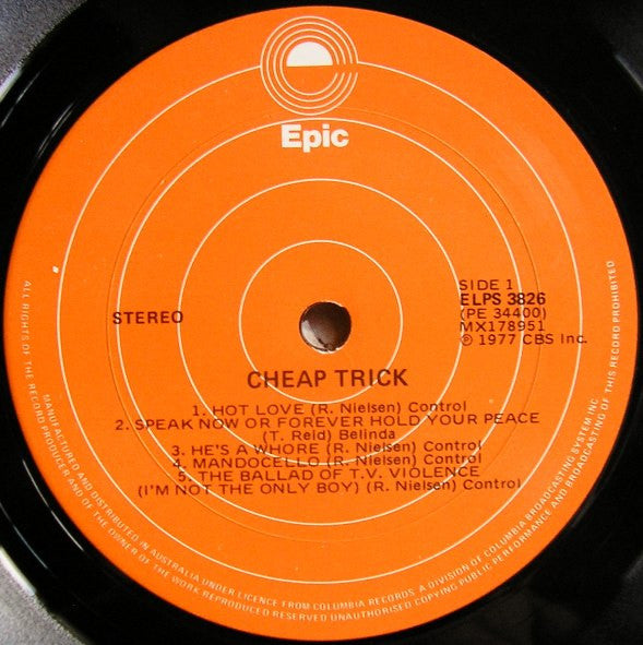 Cheap Trick – Cheap Trick LP vinyl record, image 3 of 3