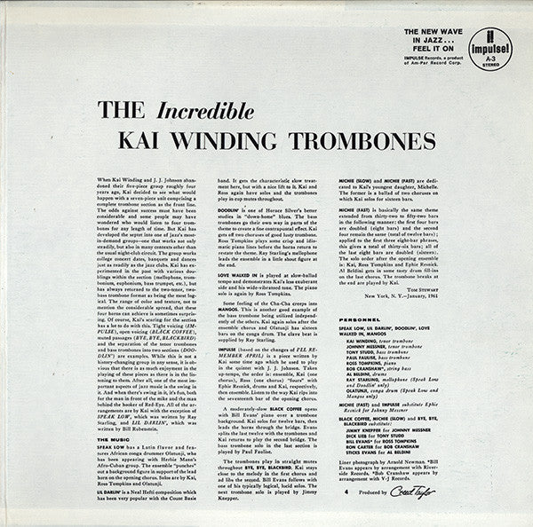 The Kai Winding Trombones – The Incredible Kai Winding Trombones LP vinyl record, image 3 of 6