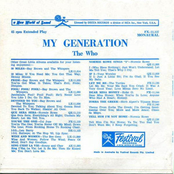 The Who – My Generation 7" vinyl record, image 2 of 4