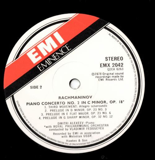 Sergei Rachmaninoff, Dmitri Alexeev – Piano Concerto No. 2 / Three Preludes LP vinyl record, image 4 of 4