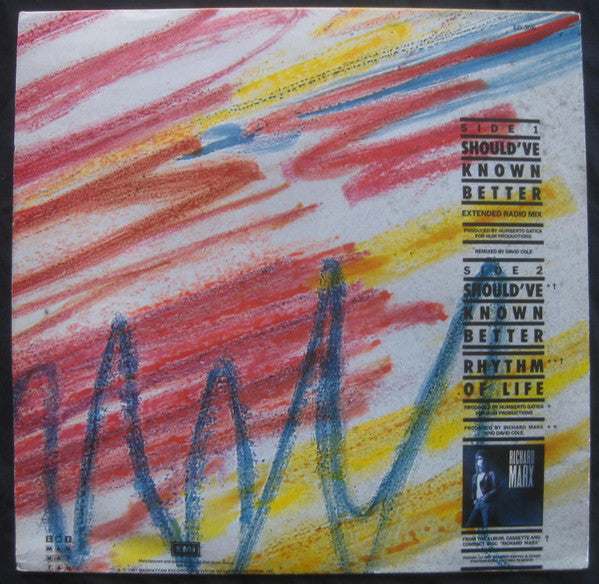 Richard Marx – Should've Known Better 12" vinyl record, image 7 of 7
