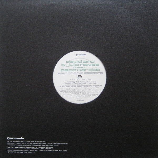 David Amo & Julio Navas, Paco Maroto – Electronic Electro 12" vinyl record, image 2 of 4