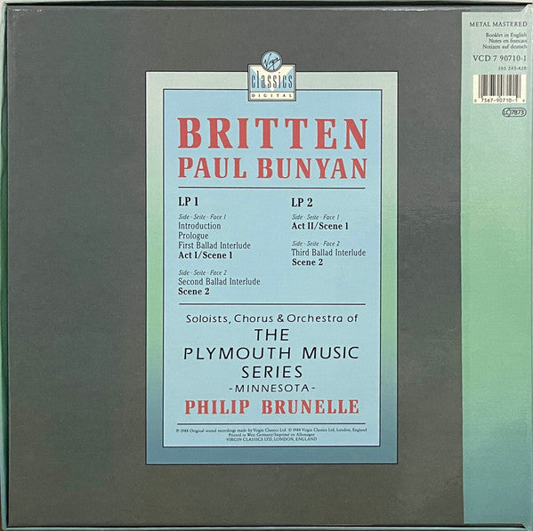 Benjamin Britten, Philip Brunelle, The Plymouth Music Series – Paul Bunyan (2xLP) LP vinyl record, image 2 of 10