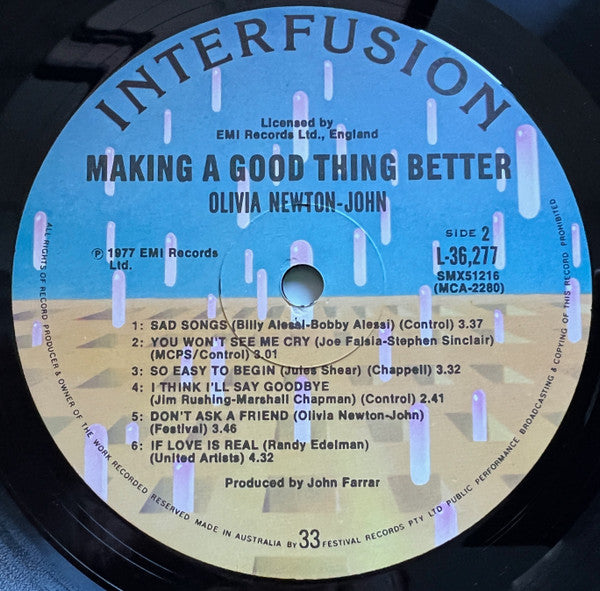 Olivia Newton-John – Making A Good Thing Better LP vinyl record, image 6 of 6