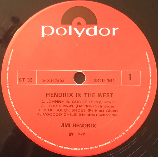 Jimi Hendrix – Hendrix In The West LP vinyl record, image 4 of 5