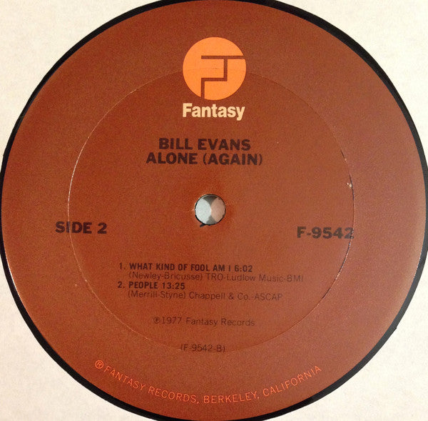 Bill Evans – Alone (Again) LP vinyl record, image 3 of 4